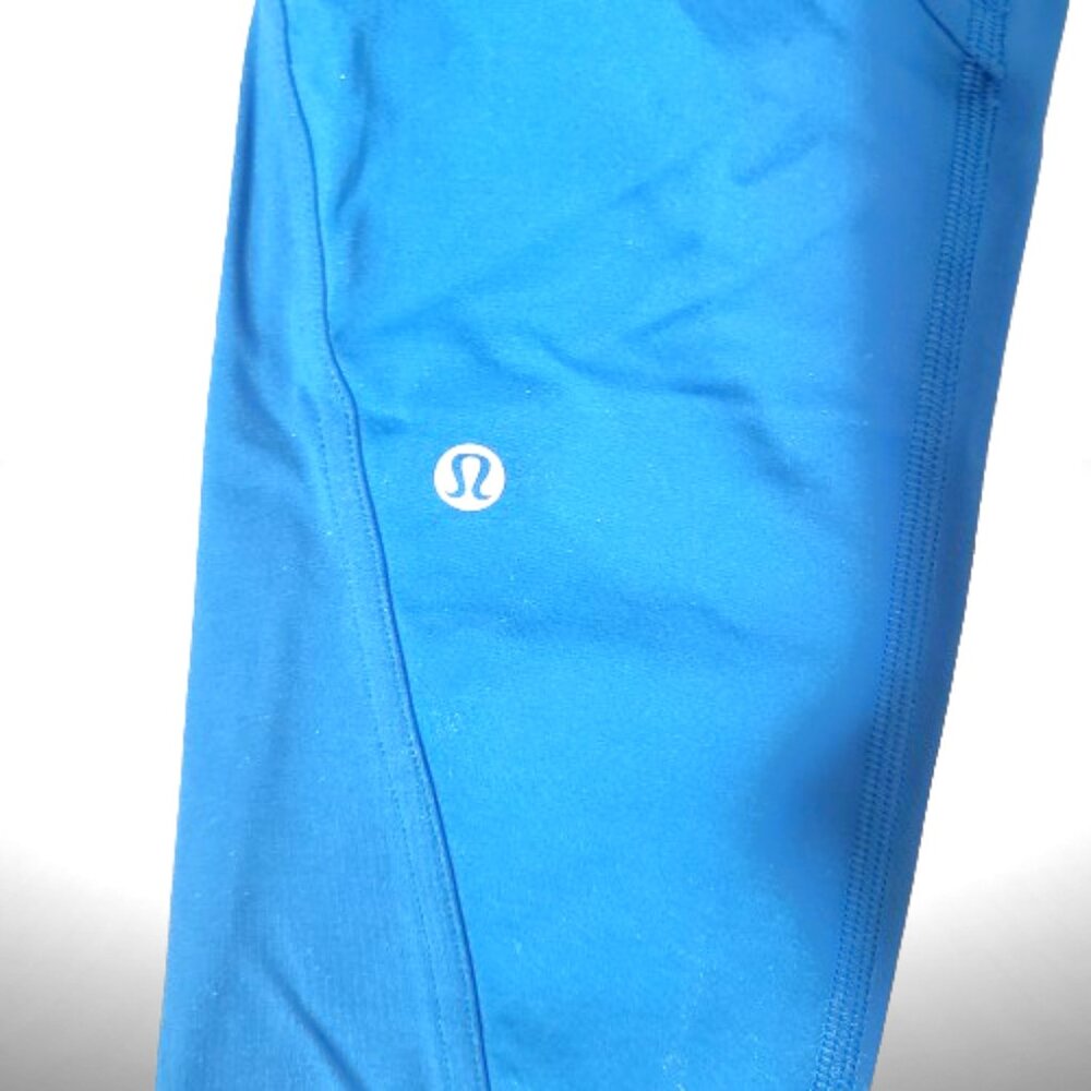 Lululemon Blue High-Rise Leggings w/ Side Pockets (Size 8) - Picture 6 of 11